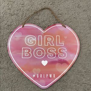 Heart-Shaped 'Girl Boss' Wall Sign